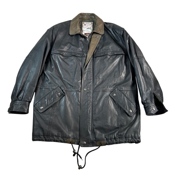 Luis Alcar Other - Vintage Luis Alvear Leather Jacket Mens L Bomber Style Black Olive Pockets Korea